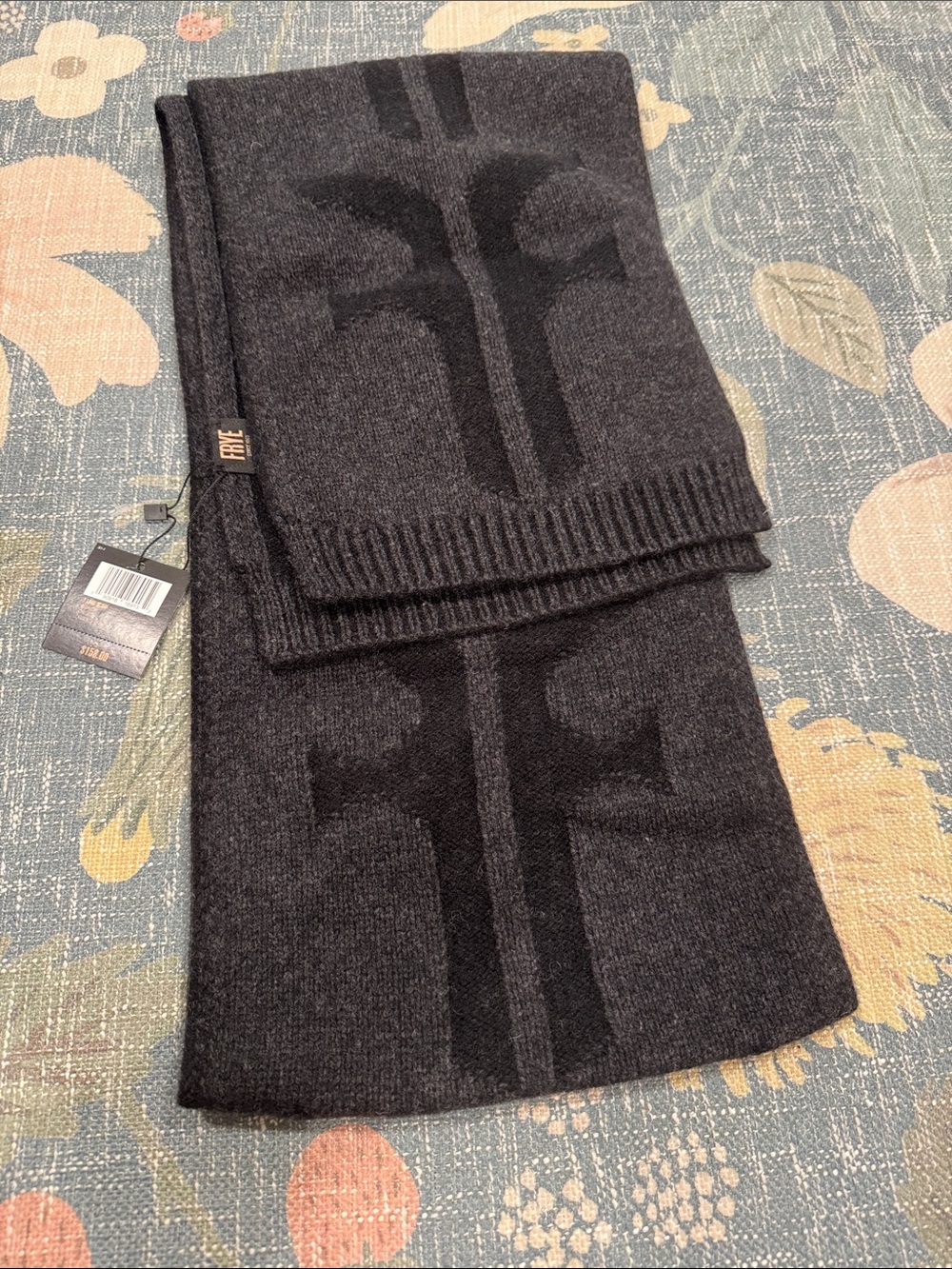 NWT Frye Boots Wool and Cashmere F Logo Scarf